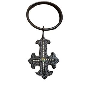 Cast Iron Rustic 6 Inch Towel Ring Cross Gothic Bathroom Decor